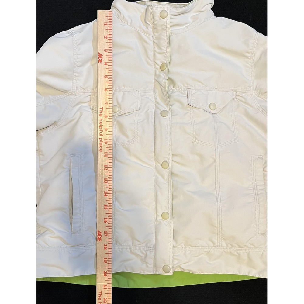 L.L.Bean Jacket Womens Petite Medium White Full Zip Fleece Lined Insulated Warm - Picture 13 of 16